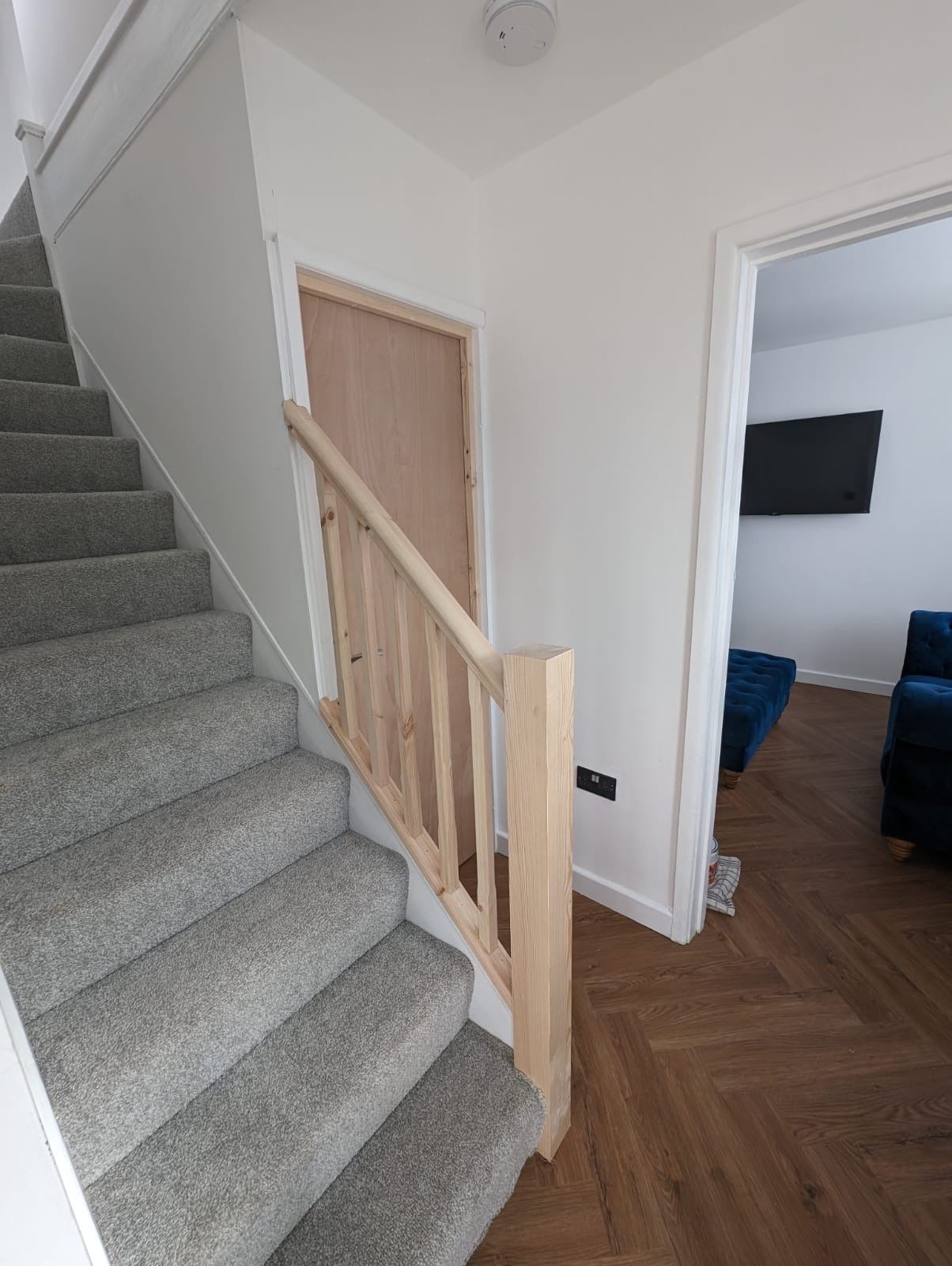Landing joinery — New balustrade, handrail and skirtings, Gloucestershire